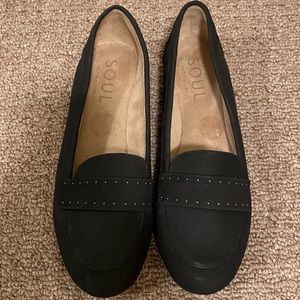 Soul black dress shoes, 8.5, 15$